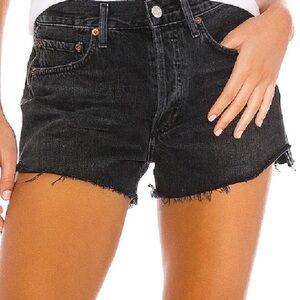 Agolde Parker Black Denim Shorts